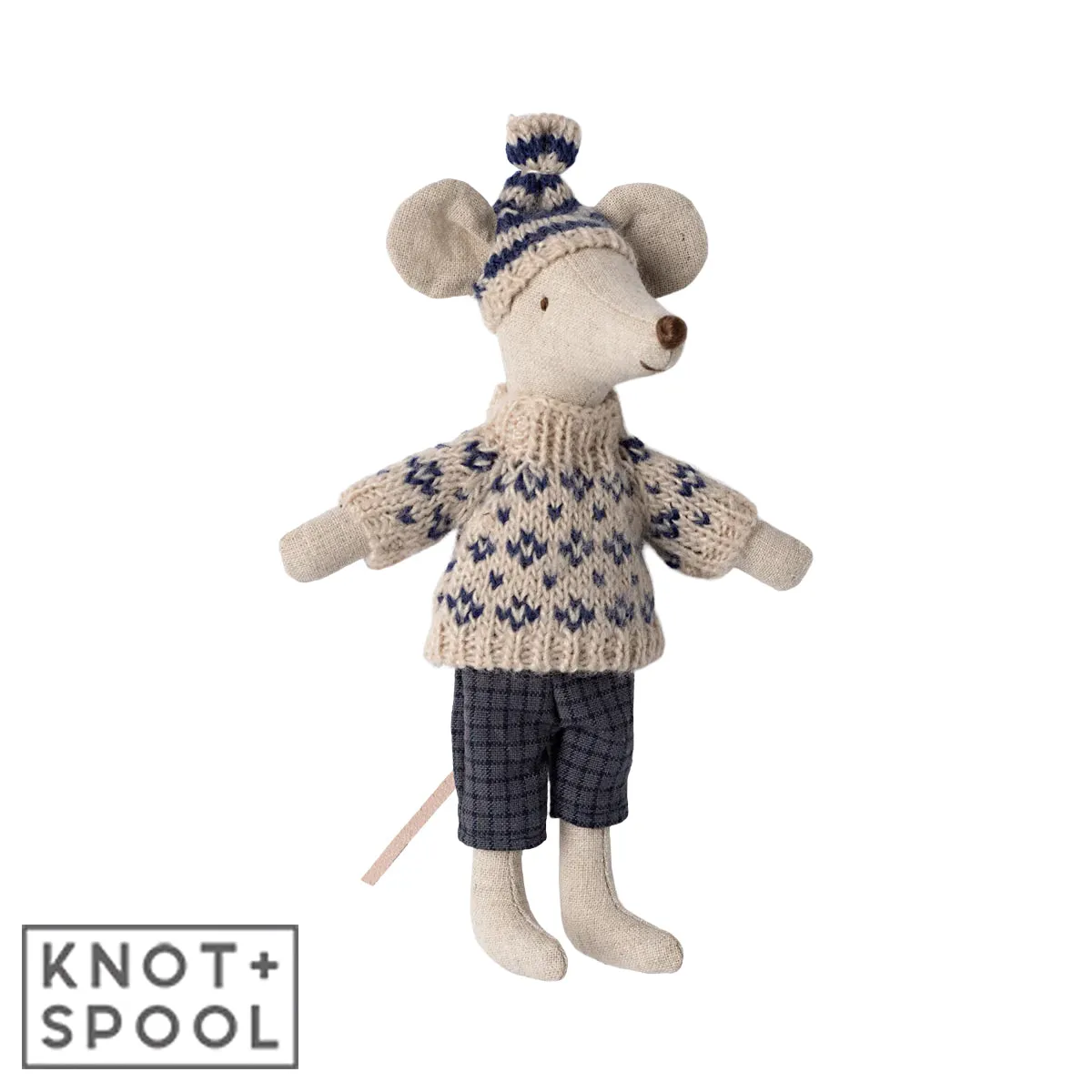 2024 Maileg Blue Winter Dad Mouse with Ski Set