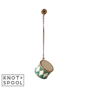 2024 Maileg Small Dark-Green Metal Drum Ornament