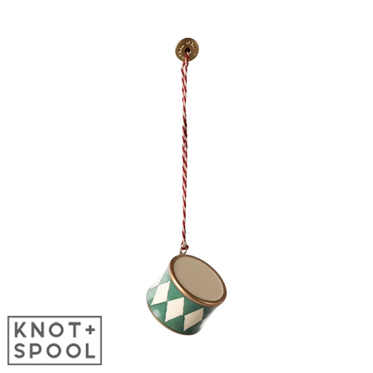 2024 Maileg Small Dark-Green Metal Drum Ornament