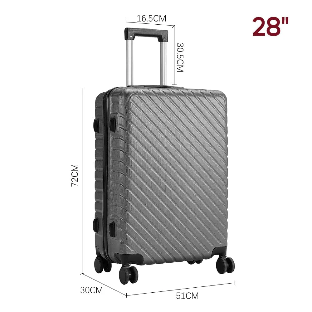 20/24/28 Inch Lightweight Hardside Slash Texture Travel Suitcase with Spinner Wheels