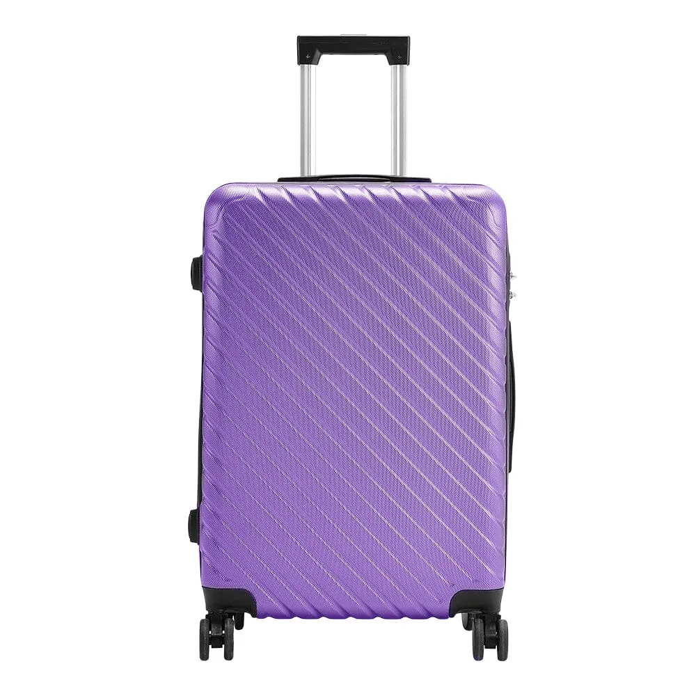 20/24/28 Inch Lightweight Hardside Slash Texture Travel Suitcase with Spinner Wheels