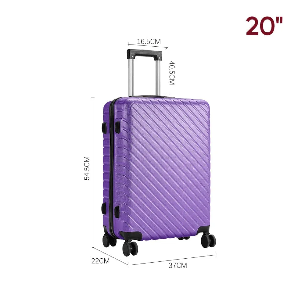 20/24/28 Inch Lightweight Hardside Slash Texture Travel Suitcase with Spinner Wheels