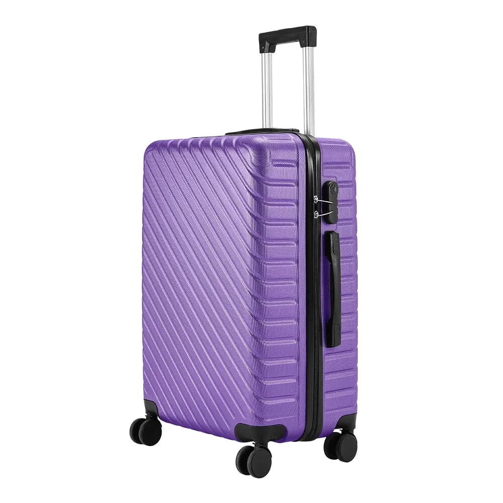 20/24/28 Inch Lightweight Hardside Slash Texture Travel Suitcase with Spinner Wheels