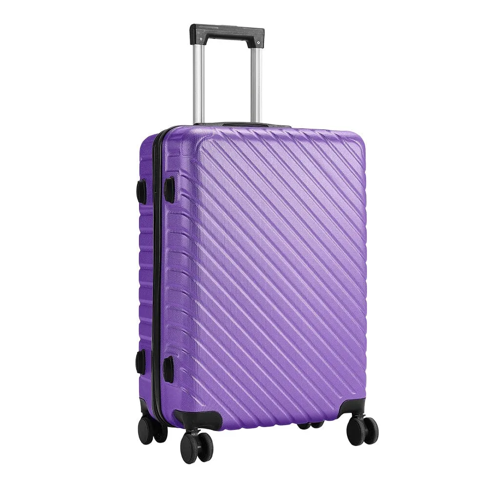 20/24/28 Inch Lightweight Hardside Slash Texture Travel Suitcase with Spinner Wheels