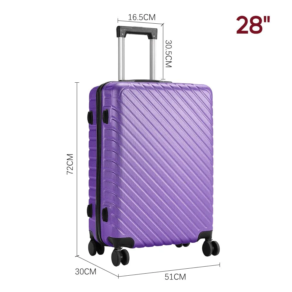 20/24/28 Inch Lightweight Hardside Slash Texture Travel Suitcase with Spinner Wheels