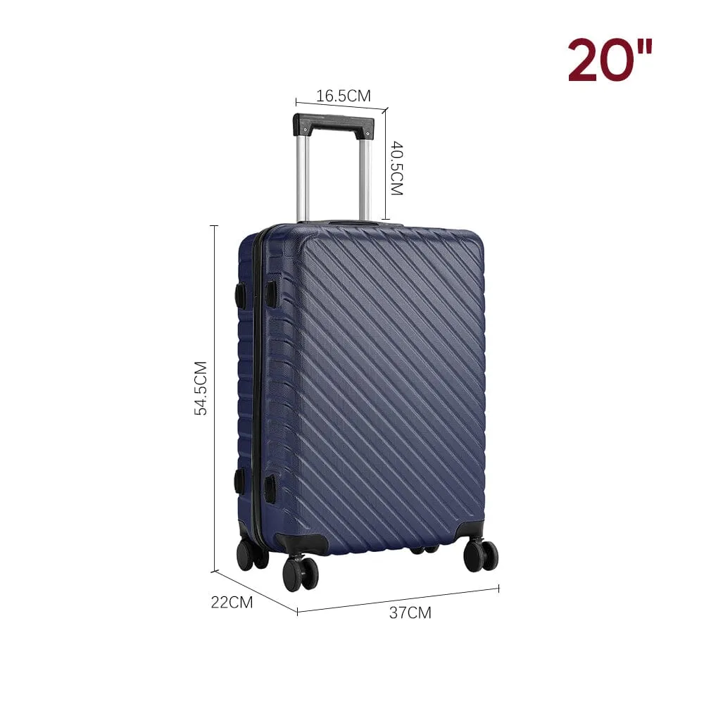 20/24/28 Inch Lightweight Hardside Slash Texture Travel Suitcase with Spinner Wheels