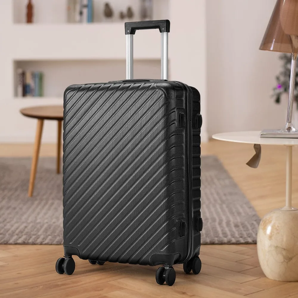 20/24/28 Inch Lightweight Hardside Slash Texture Travel Suitcase with Spinner Wheels