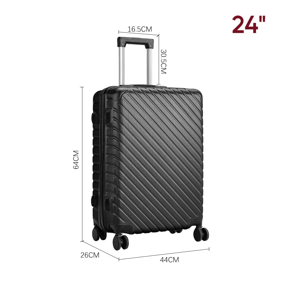 20/24/28 Inch Lightweight Hardside Slash Texture Travel Suitcase with Spinner Wheels