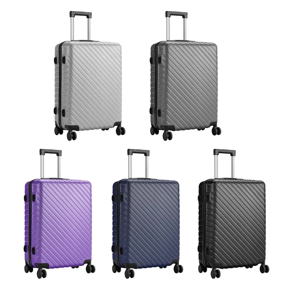 20/24/28 Inch Lightweight Hardside Slash Texture Travel Suitcase with Spinner Wheels