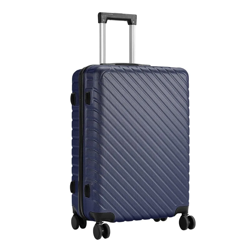 20/24/28 Inch Lightweight Hardside Slash Texture Travel Suitcase with Spinner Wheels