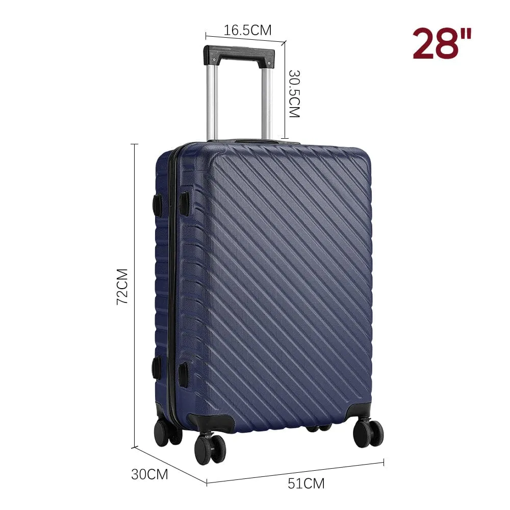 20/24/28 Inch Lightweight Hardside Slash Texture Travel Suitcase with Spinner Wheels