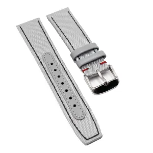 20mm, 21mm, 22mm Gray Nylon Watch Strap For IWC, Black Stitching