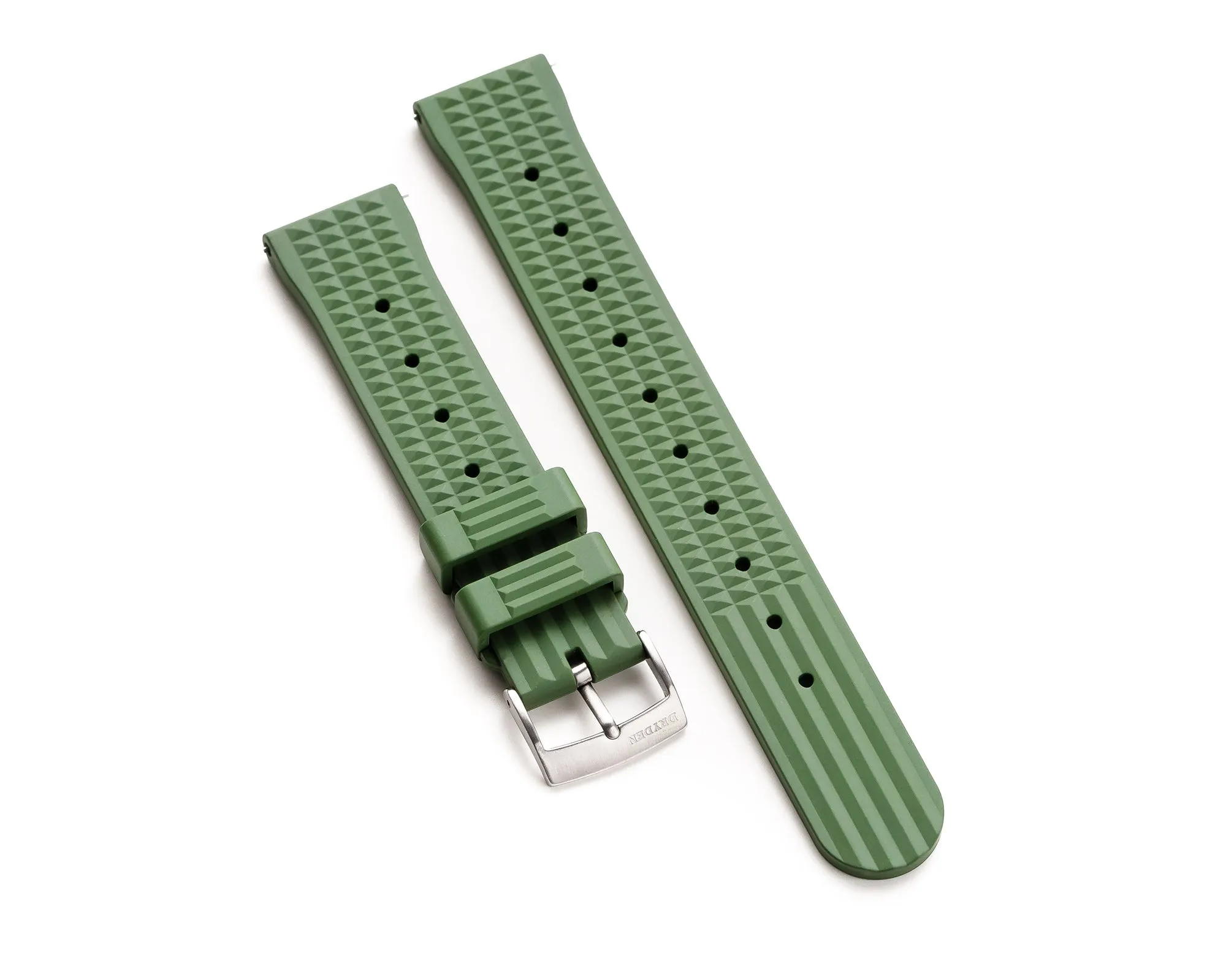 20mm 22mm Quick Release Waffle Style FKM Rubber Watch Strap