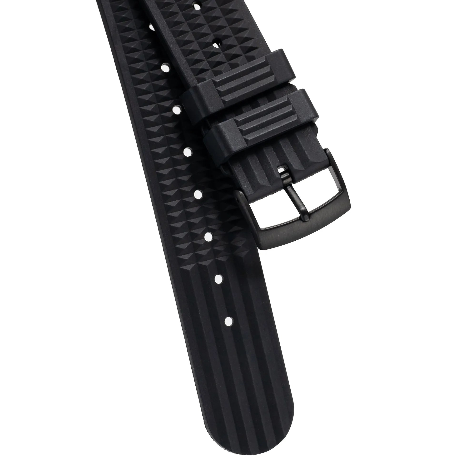 20mm 22mm Quick Release Waffle Style FKM Rubber Watch Strap