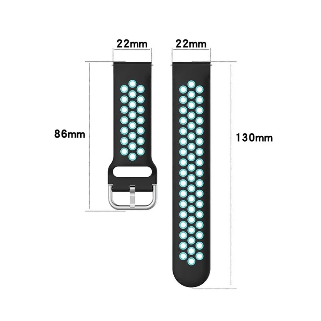 20mm bi-color silicone watch strap for Samsung watch - Light Pink / Teal