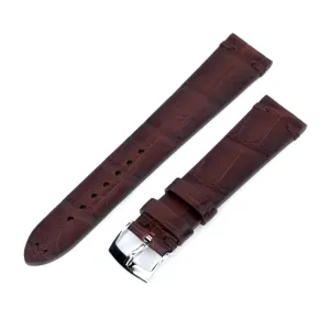 20mm Dark Brown Italian Handmade Alligator Belly Watch Band, P Buckle