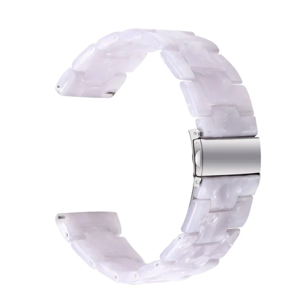 20mm Garmin Vivomove 3 resin watch strap with stainless steel buckle - Pearl White