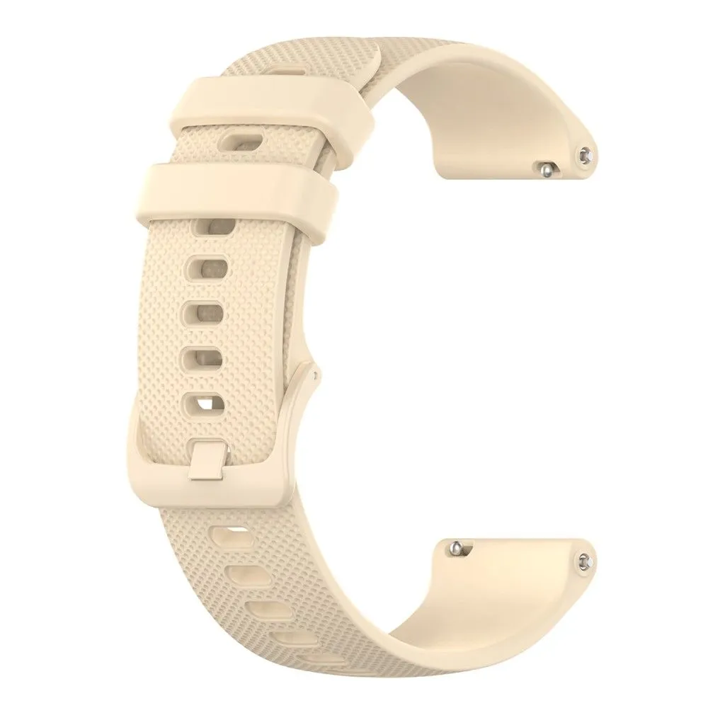 20mm grid texture silicone watch strap for Garmin Watch - Beige