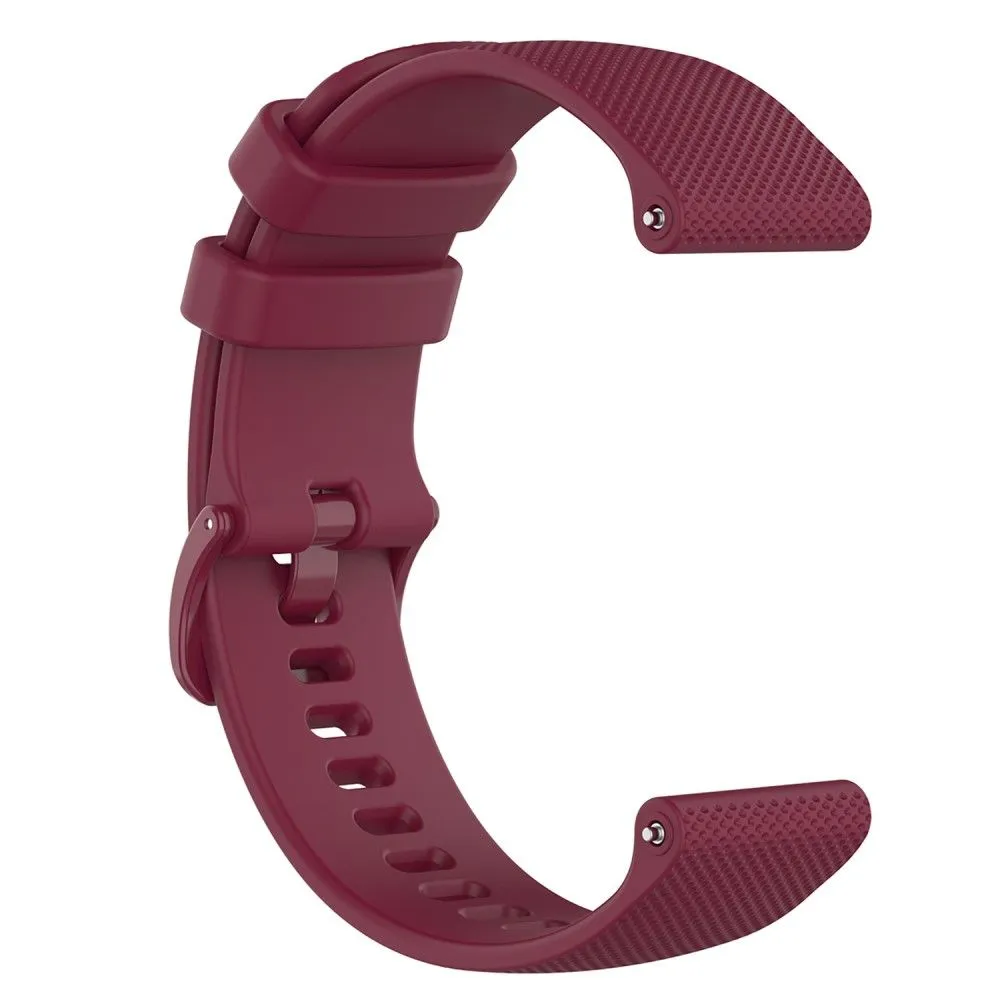 20mm grid texture silicone watch strap for Garmin Watch - Wine Red