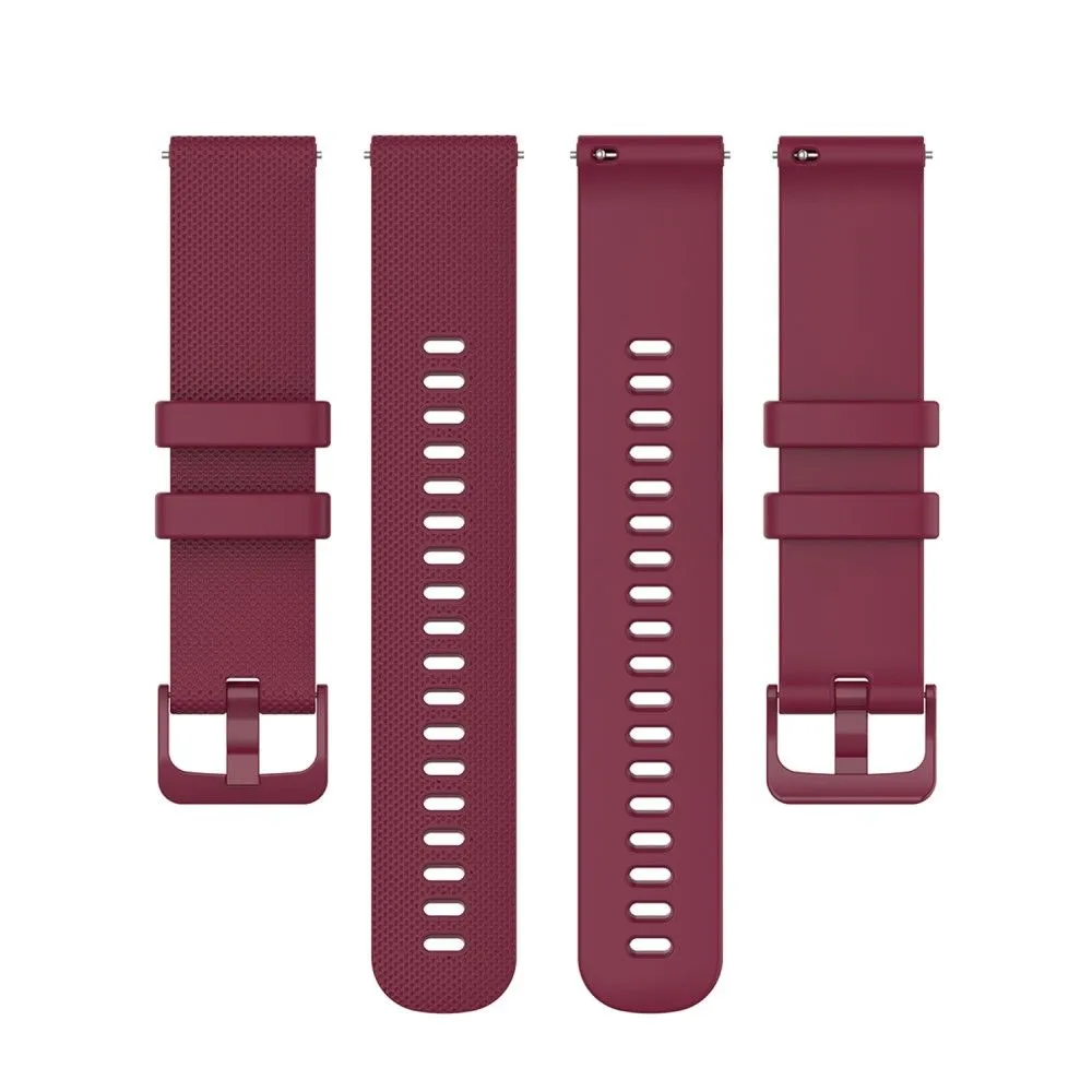 20mm grid texture silicone watch strap for Garmin Watch - Wine Red