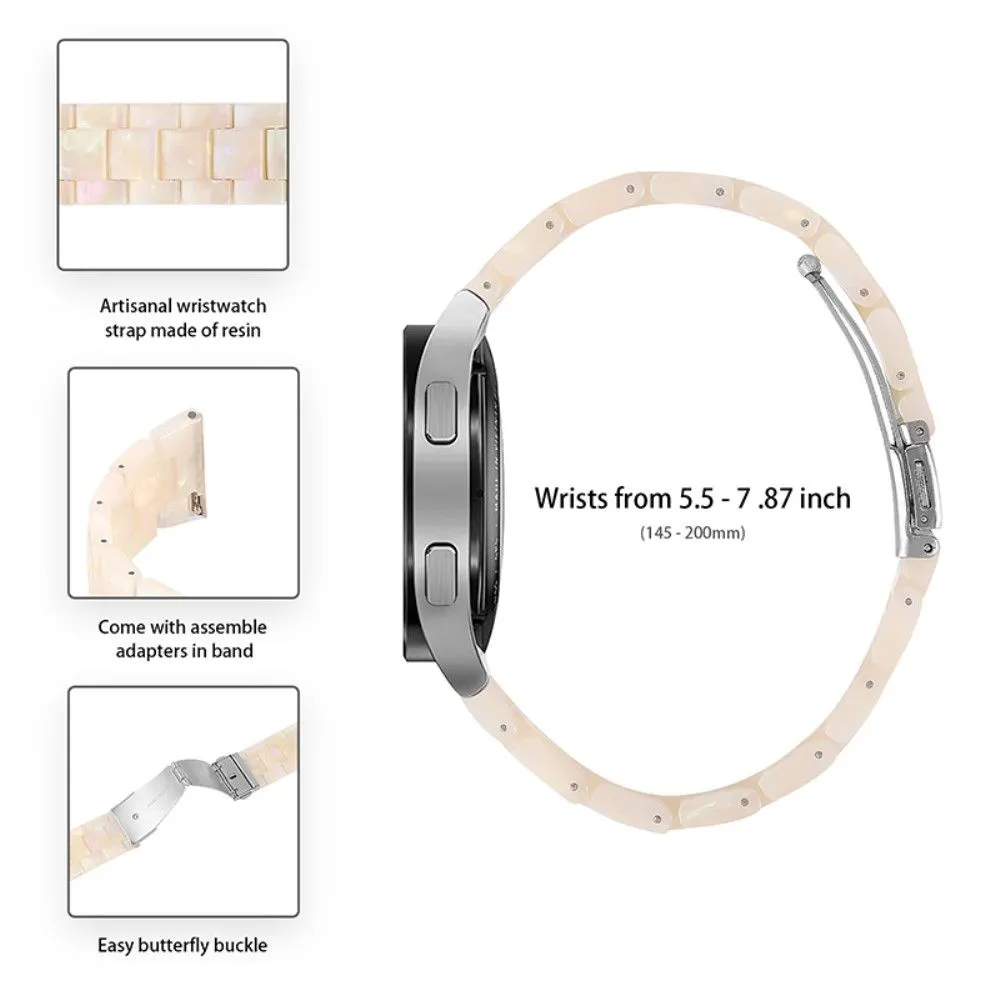 20mm resin watch strap for Amazfit watch with stainless steel buckle - Fluorescent White