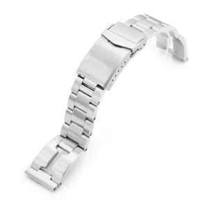 20mm Retro Shaver Blade QR Watch Band Straight End Quick Release, 316L Stainless Steel Brushed V-Clasp