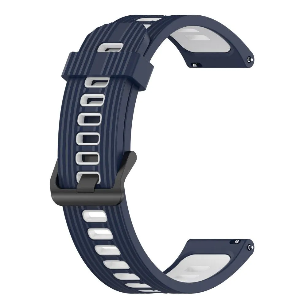 20mm Universal bi-color silicone watch strap - Midnight Blue / White