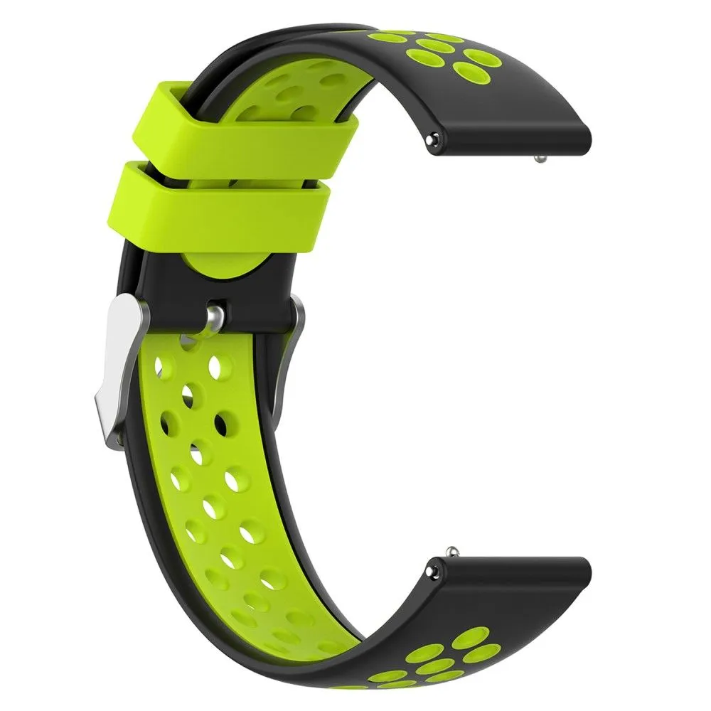 20mm Universal dual color silicone watch strap - Black / Green