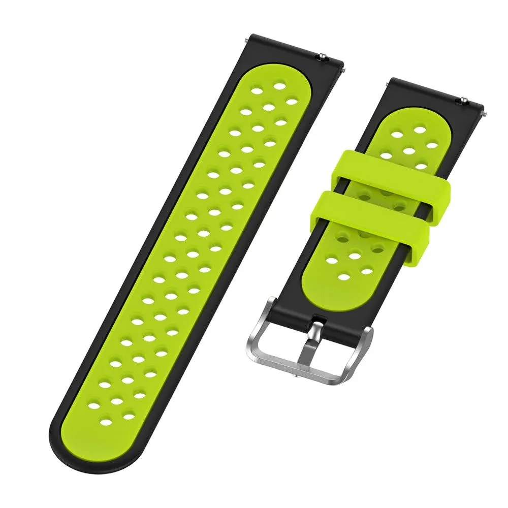 20mm Universal dual color silicone watch strap - Black / Green