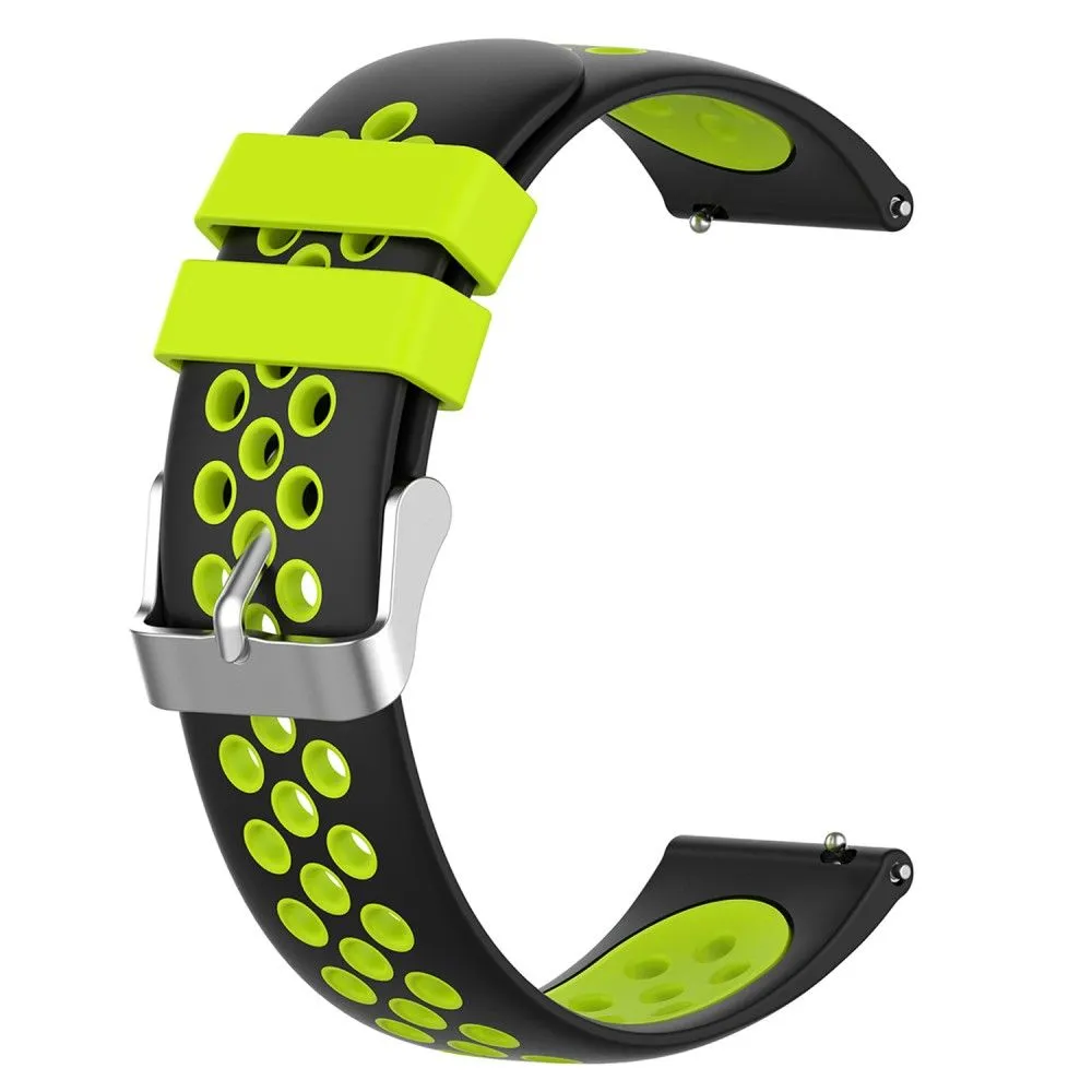 20mm Universal dual color silicone watch strap - Black / Green