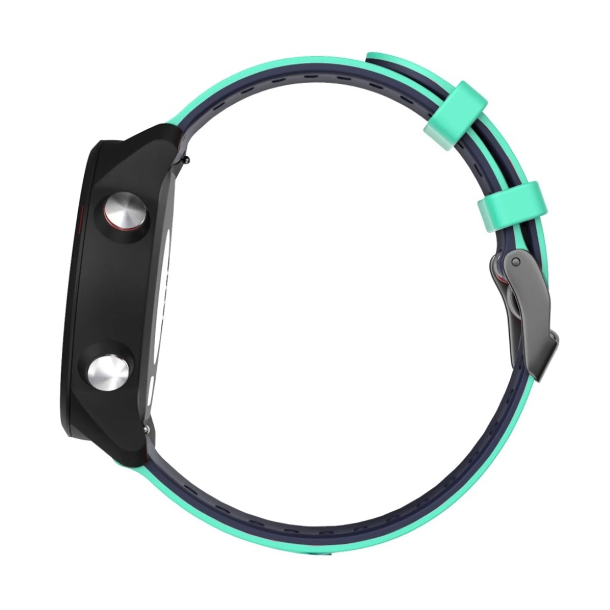 20mm Universal dual-color silicone watch strap - Mint Green / Dark Blue