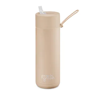 20oz Ceramic Reusable Bottle with Straw Lid | Stone