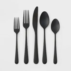 20pc Harrington Flatware Set Black - Threshold