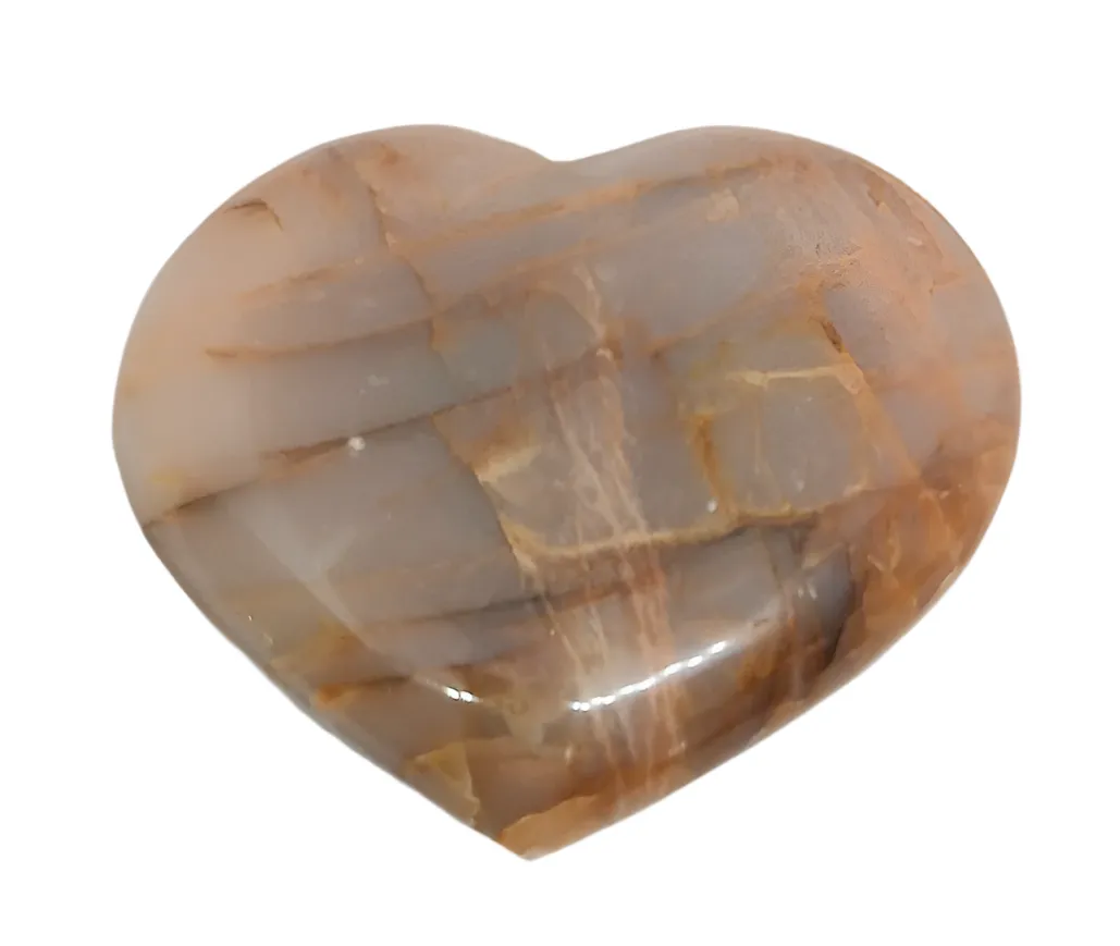 219G Peach Moonstone Crystal Heart