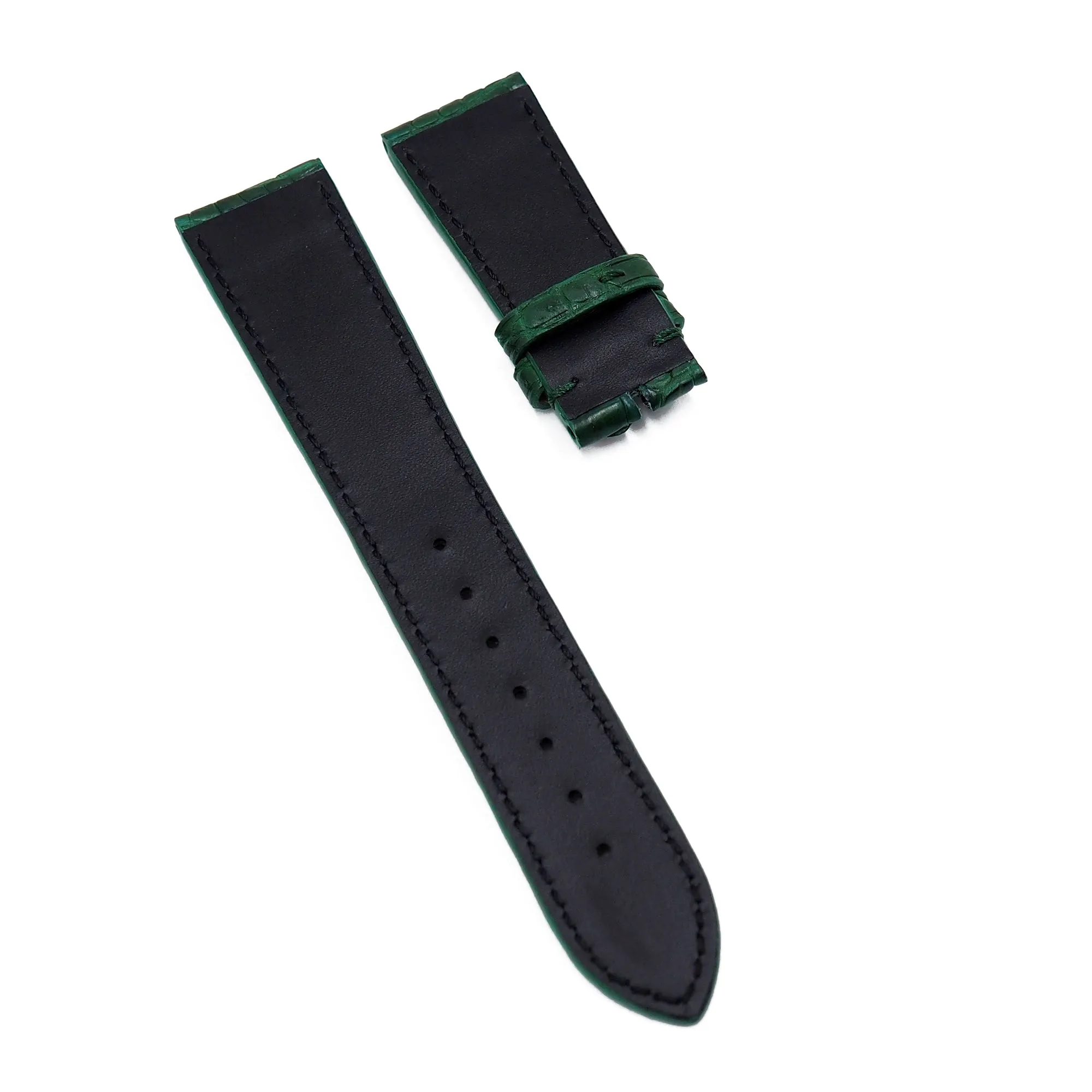 21mm Green Alligator Leg Leather Watch Strap For Rolex Cellini