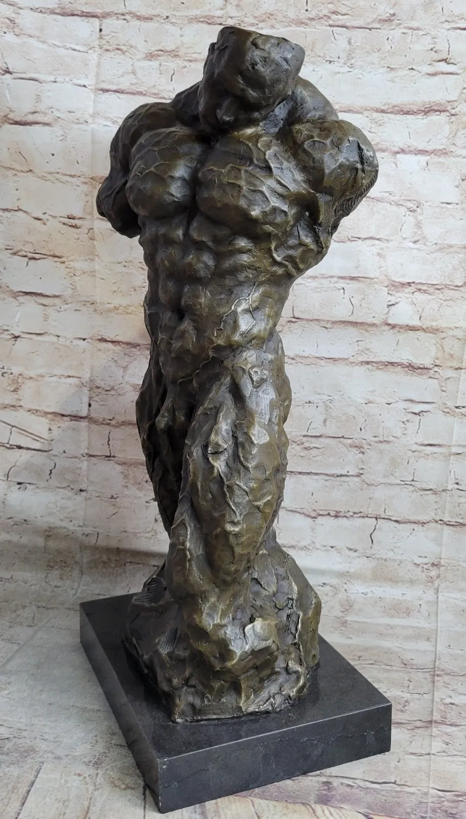 21" 100% Pure Bronze Body Builder Statue Trophy Sculpture Metal Art Male Statue