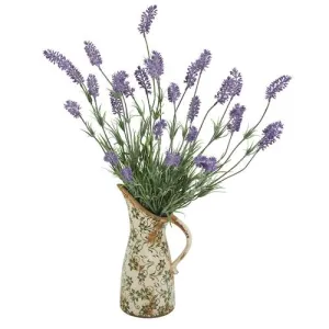 21" Lavender Artificial Plant in Floral Pitcher