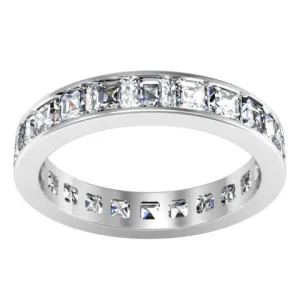 2.20 cttw Asscher Cut Channel Set Diamond Eternity Band