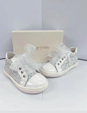 222295 Andanines White Glitter Trainers