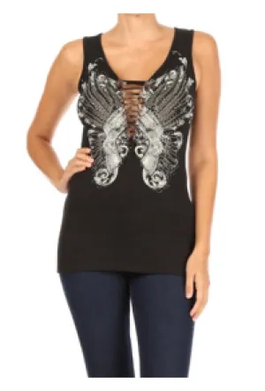 2226 BLACK Edgy Pistol Tank Top