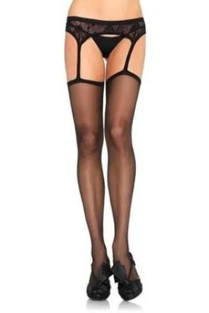 2248L-SIS      Sexy Black Feminization Professional Dominatrix Lace Garter Belt and Sexy Stockings Sissy Set