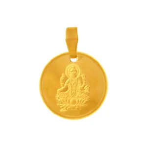 22k Gold Pendant With An Oval Shape And A Lord Brahma Imagery Embedded Within