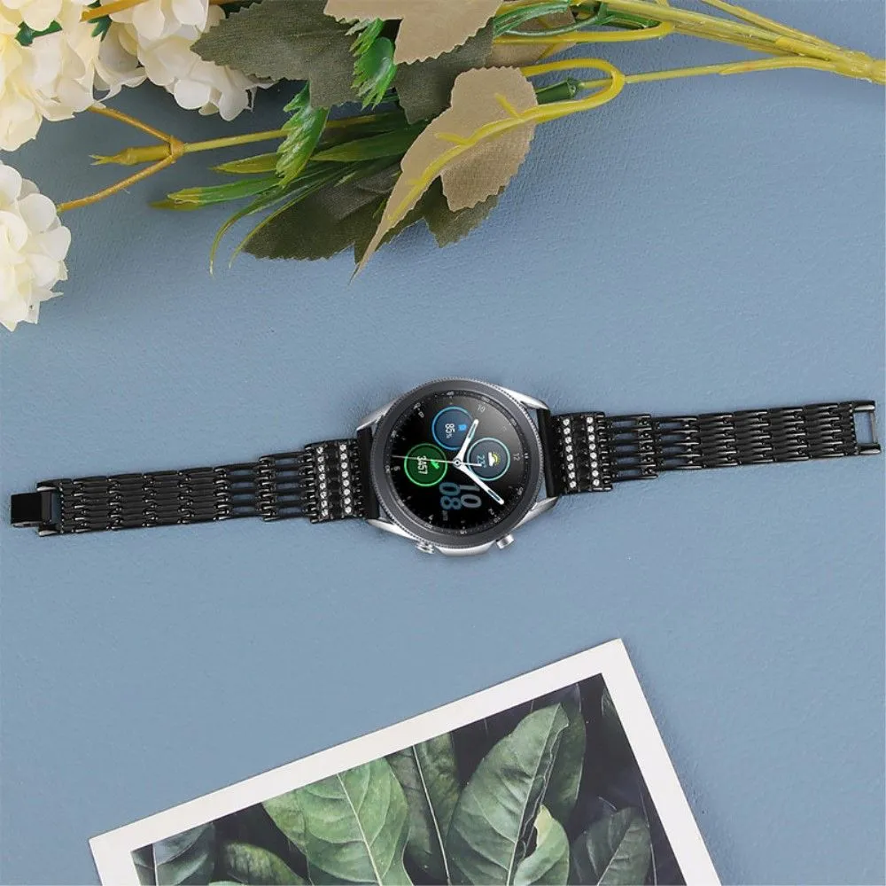 22mm Samsung Galaxy Watch 3 (45mm) / Watch (46mm) rhinestone watch strap - Black