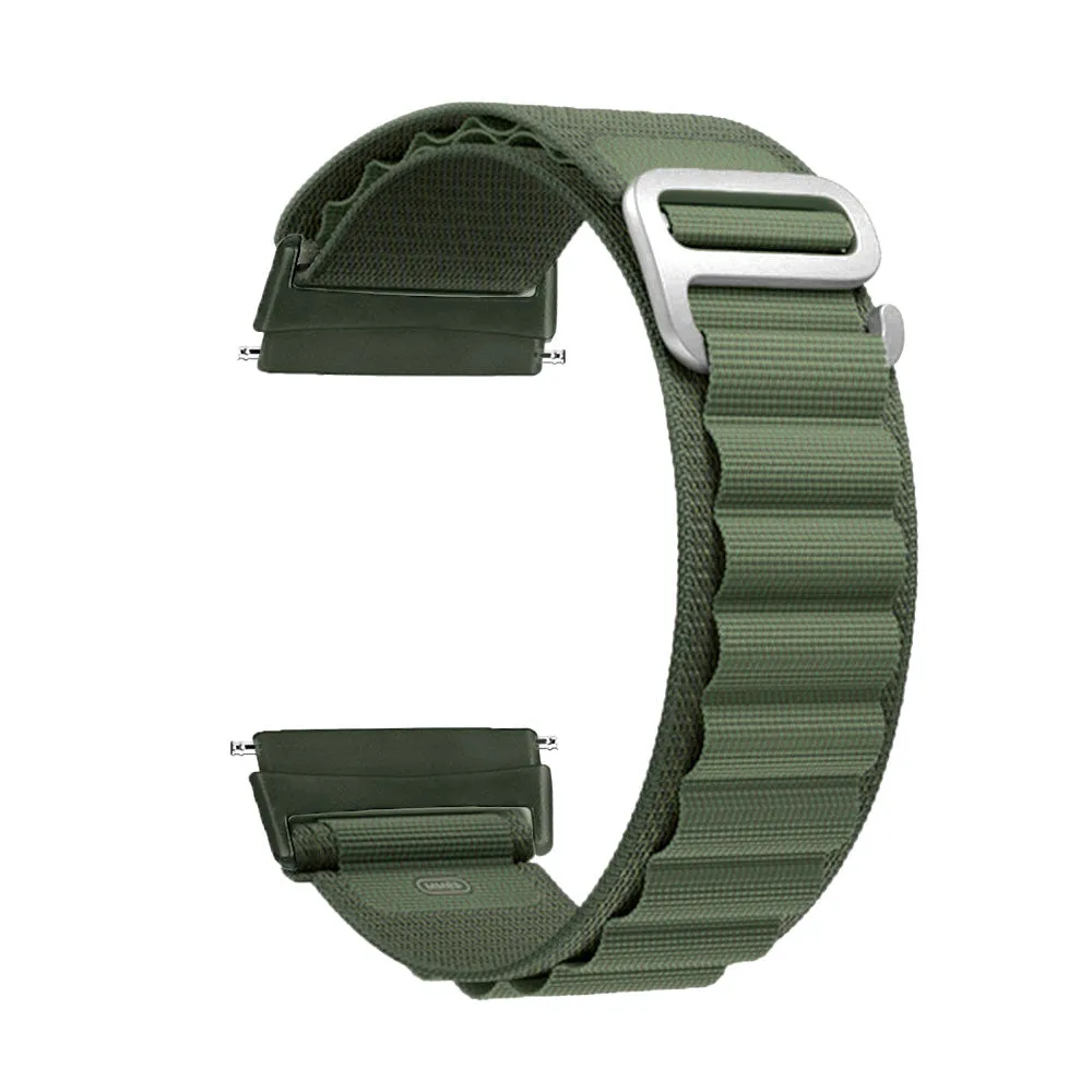 22mm SmartWatch Sport Loop Nylon Alpine Bands- Green