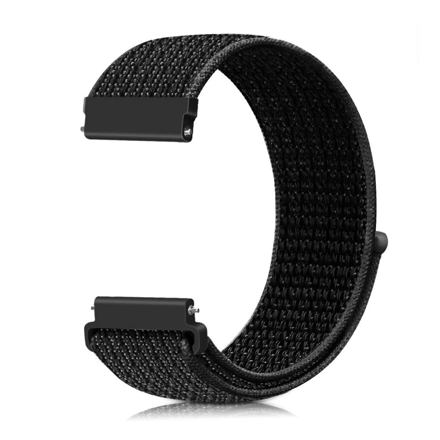 22mm SmartWatch Sport Loop Nylon Bands Charcoal