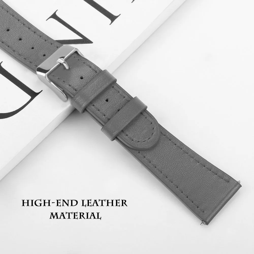 22mm Universal cowhide genuine leather watch strap - Grey