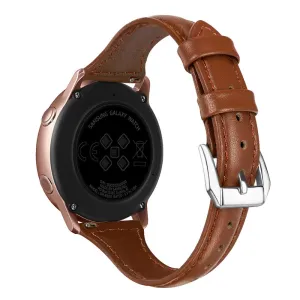 22mm Universal simple genuine leather watch strap with - Brown