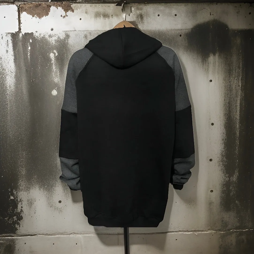 ^23^ (BLACK-DARK GREY) LUXURY PULLOVER HOODIES (CUT & SEW)