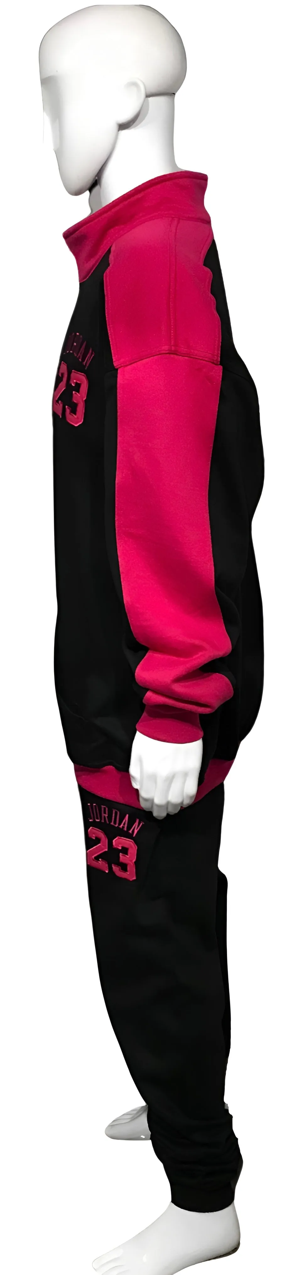 ^23^ (BLACK-HOT PINK) (REMIX) JOGGER TRACK SUITS (CUT & SEW) (UNISEX)