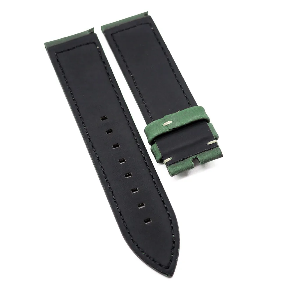 23mm Green Matte Calf Leather Watch Strap For Zenith